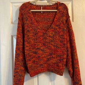 Free People Highland Oversized V-Neck Sweater